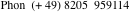 Phon  (+ 49) 8205